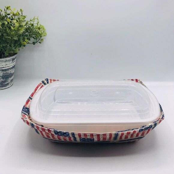 NEW! Microwave Takeout Container Cozy!  Cozy For Takeout Americana Print - Picture 3 of 7